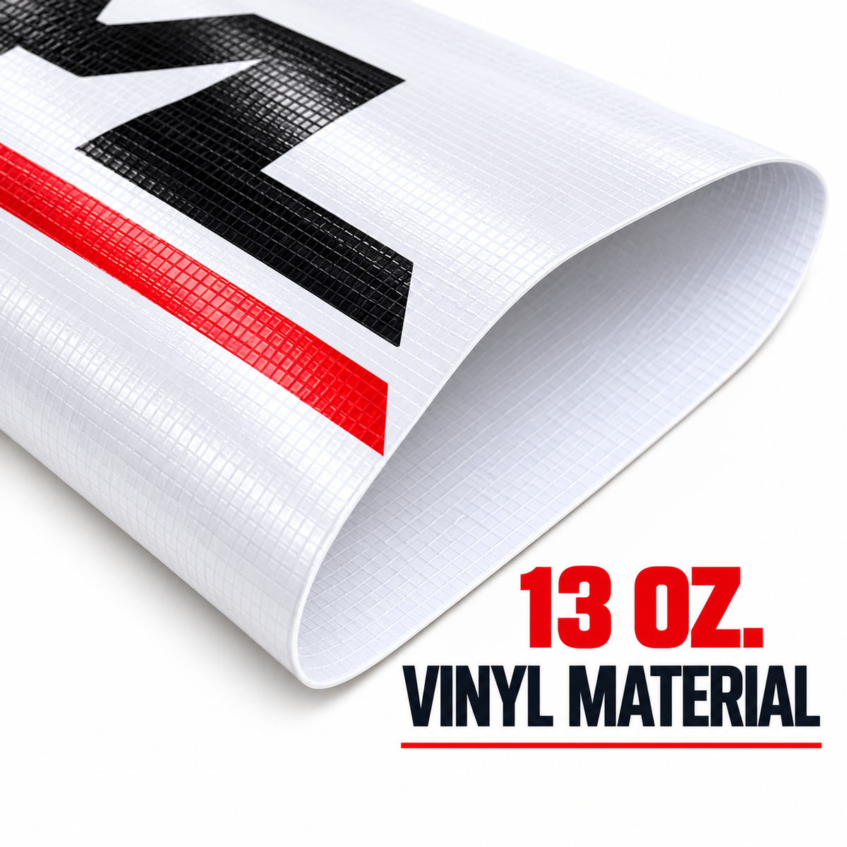 13 oz vinyl banner material close-up showing durable construction