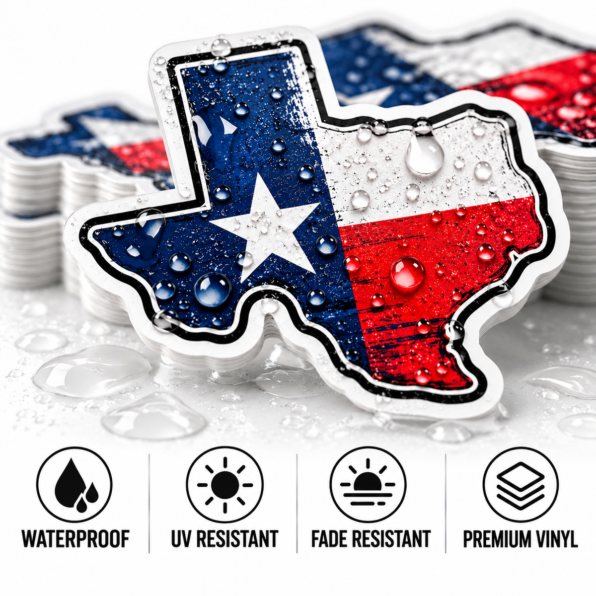 Durable waterproof custom vinyl stickers with full-color printing
